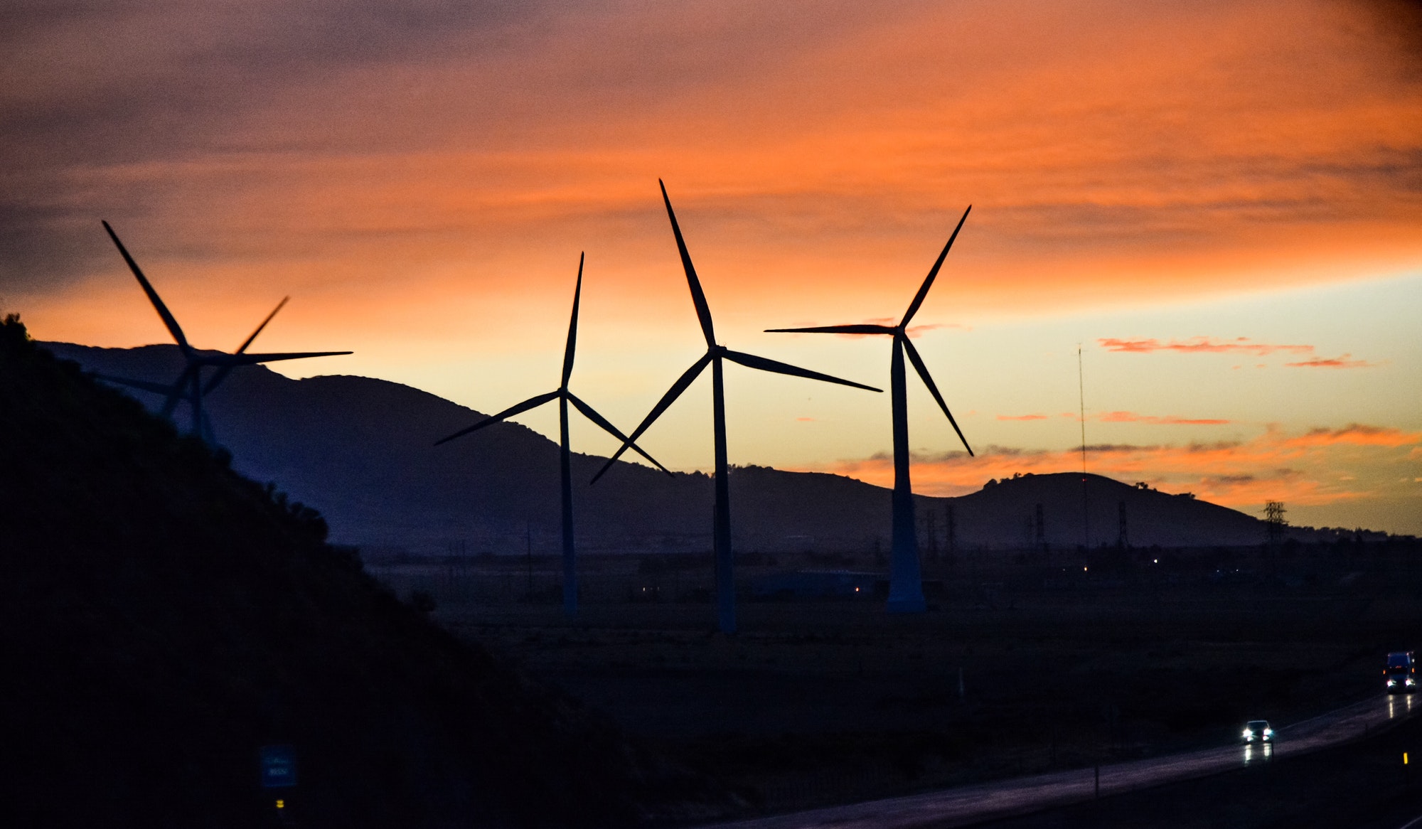 Sunset by the windmill